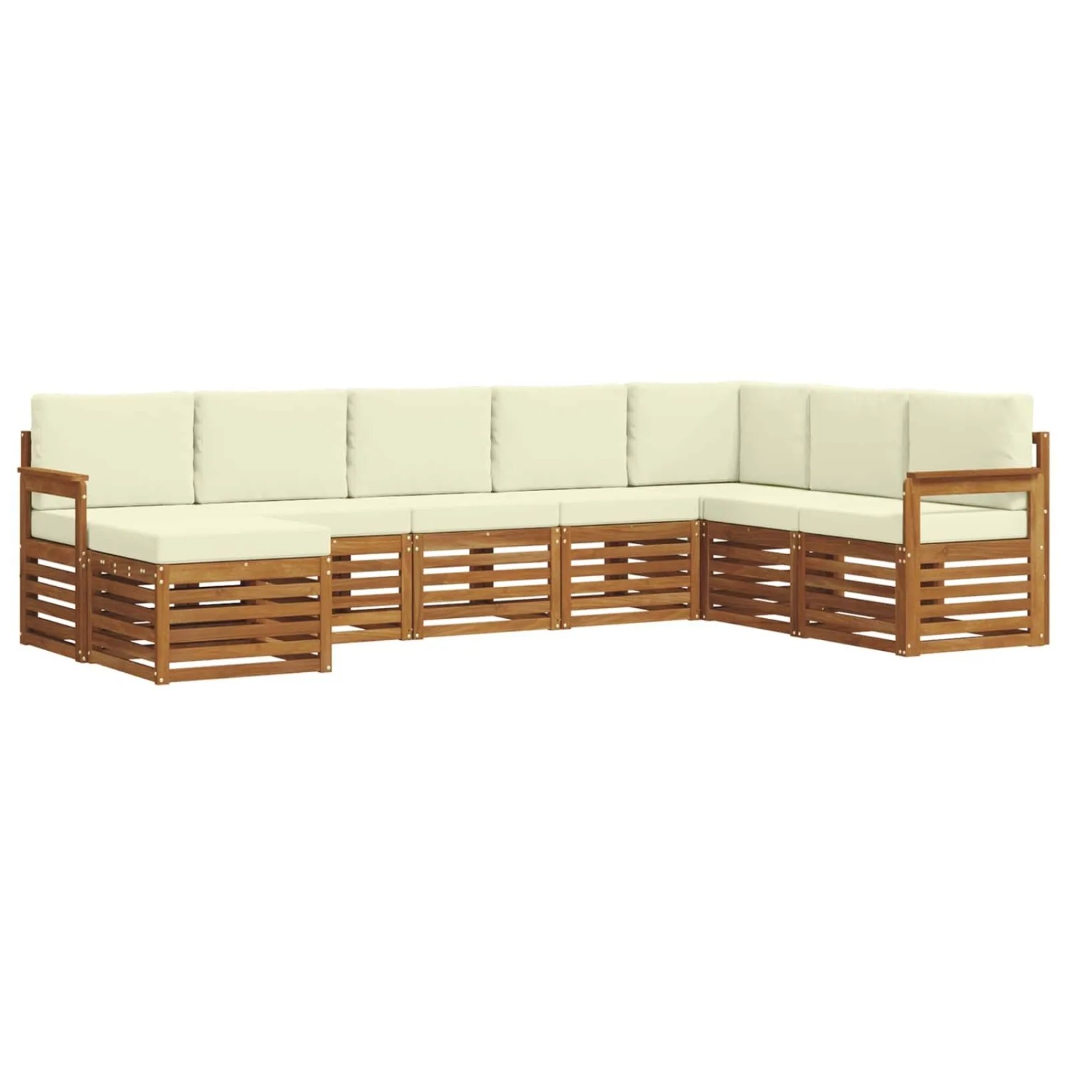 vidaXL Sofagarnituren 8 Tlg Natur und Creme Massivholz Akazie 3375275