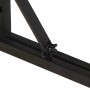 Detailaufnahme: Schwarzes Metallgestell des vidaXL Couchtischs aus Altholz.