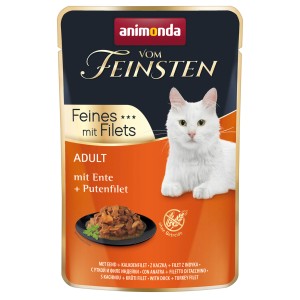 Animonda Katzen-Nassfutter vom Feinsten Ente & Pute, 85g Packung mit Filetstückchen.