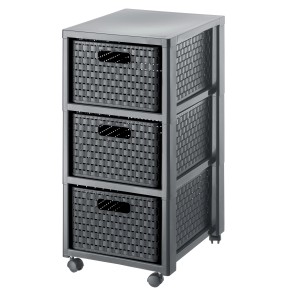 Rotho Tower mit Rollen Country 3 x A4 Anthrazit