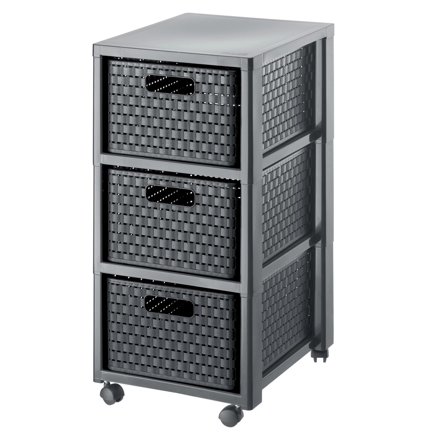 Rotho Tower mit Rollen Country 3 x A4 Anthrazit