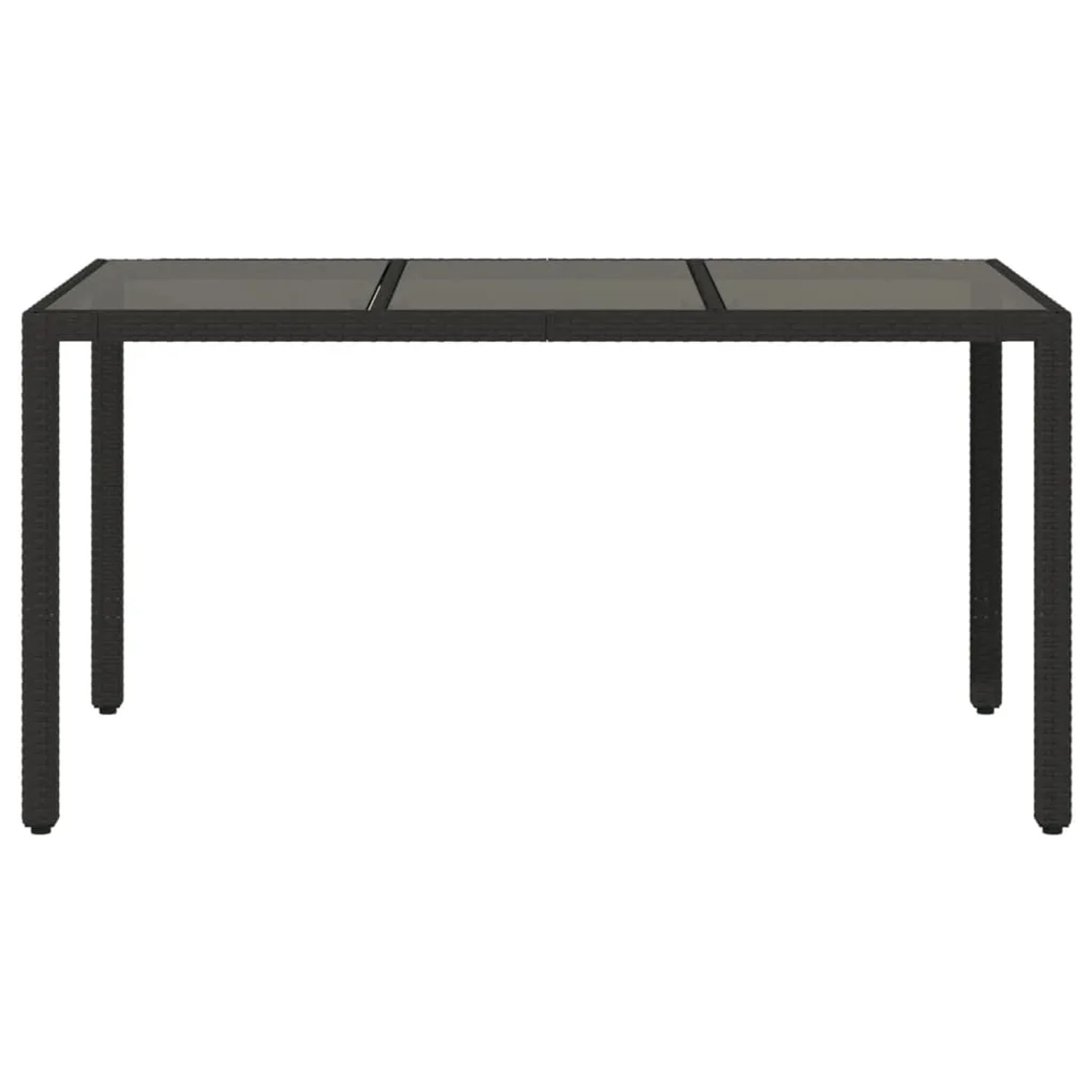 vidaXL Gartentisch Glasplatte Schwarz Poly Rattan 150x90x75 cm 365589 kaufen bei OBI