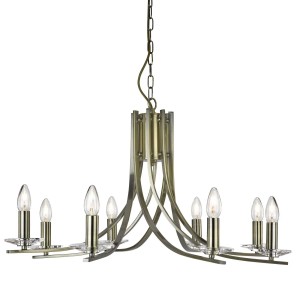 Licht-Erlebnisse Hängeleuchte 8-Flammig Ø 75 cm Gold Für E14