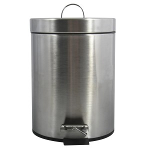 MSV Kosmetikeimer aus Edelstahl, 5 Liter, mit Pedal und Deckel.