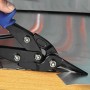 LUX Blechschere Classic 240 mm schneidet Blech. Zange mit blauem Griff.