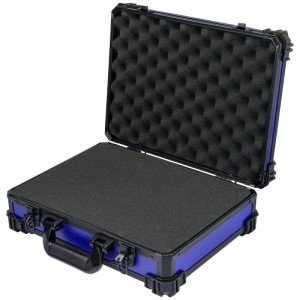 HMF 15502-05 Transportkoffer Rasterschaumstoff Universalkoffer 39 x 29 x 12 cm Blau