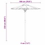 vidaXL Gartenparasol, cremeweiß, 180x180x230 cm, Bambus, Maße