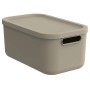 Rotho Multibox Albula, 12 l, Cappuccino, mit Deckel und Griffen.