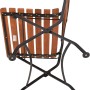 Detailansicht eines Garten Pleasure Gartenmöbel-Sets Wien, Teakholz mit schwarzem Metallgestell.