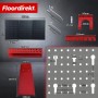 Floordirekt Werkzeugwand Parker Set mit Lochplatten, Werkzeughalter in Schwarz und Rot.