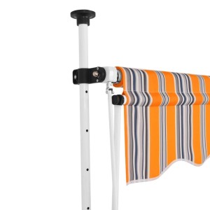 vidaXL Einziehbare Markise Handbetrieben 400 cm Gelb/Blau Gestreift 43230