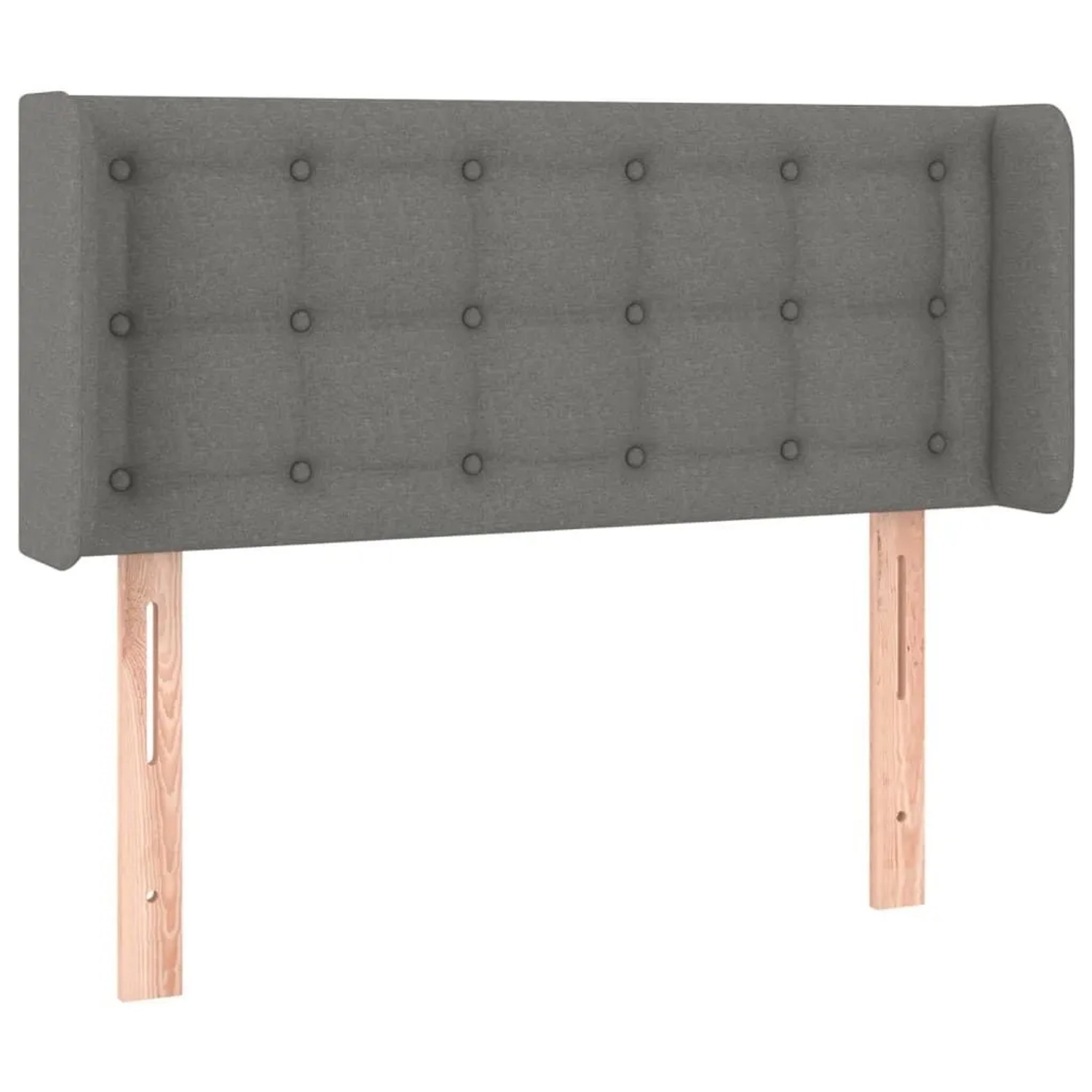 vidaXL Kopfteil mit Ohren Dunkelgrau 103x16x78/88 cm Stoff 3119193