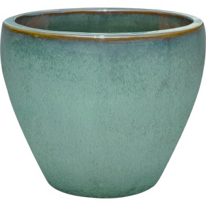 Blauer Terrakotta-Pflanztopf, 18x18x18 cm, für Innen- und Außenbereich.