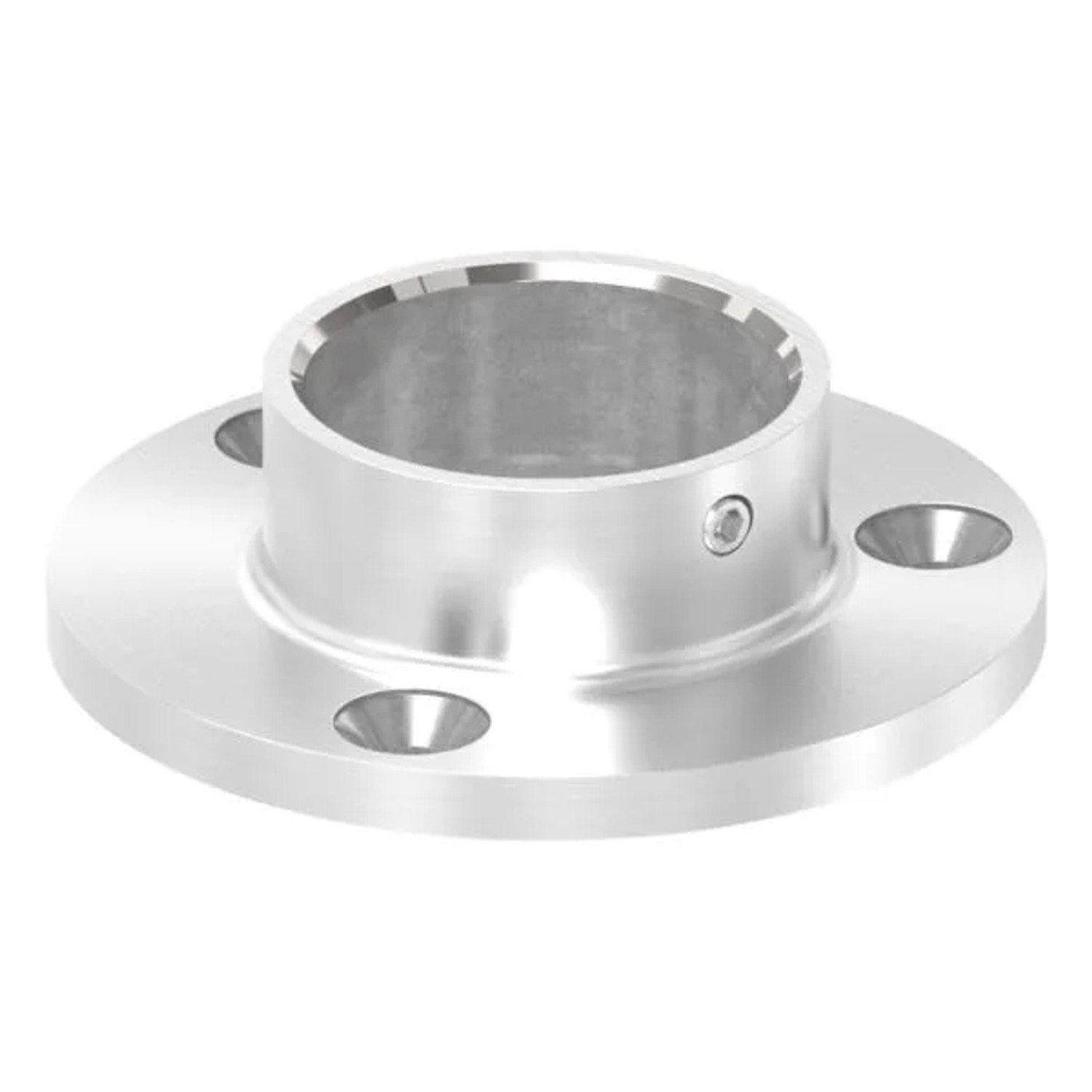 FeNau Wand- Und Bodenanker Edelstahl V2A Für Rohr Ø 33,7 mm Ronde Ø 70 mm H 20 mm Geschliffen