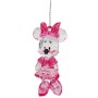 Funkelnder Disney Christbaumanhänger: Minnie Maus aus Acryl, 7 cm groß. Weihnachtsdekoration für Fans.