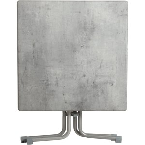 Rechteckiger Acamp Klapptisch Piazza in Platin-Cemento, 70x70 cm, ideal für Balkon und Garten.
