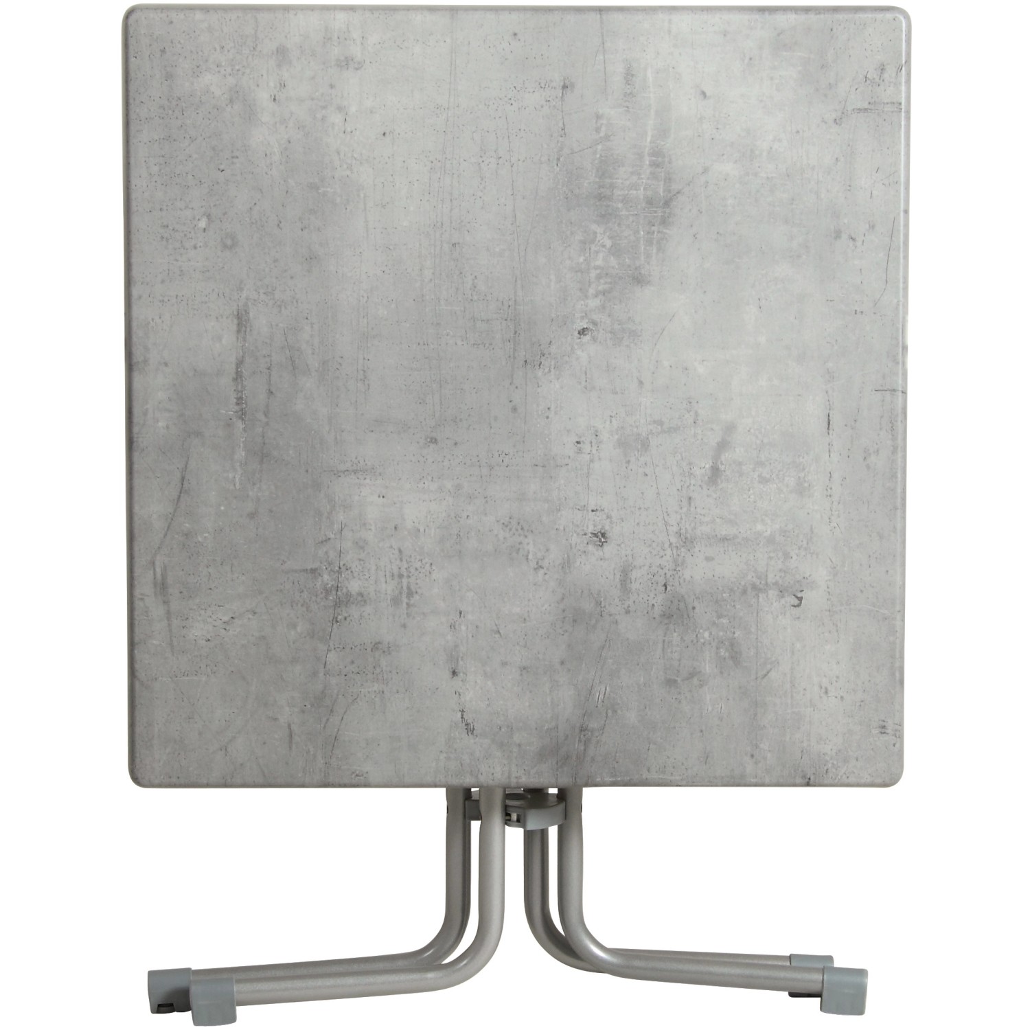 Rechteckiger Acamp Klapptisch Piazza in Platin-Cemento, 70x70 cm, ideal für Balkon und Garten.