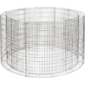 Rundes Bellissa Gabionen-Hochbeet, Ø 146 cm, aus verzinktem Metallgitter, leer.