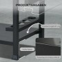 Detailansicht Outsunny Grillwagen: Schwarzes Metallgestell mit Ablagen und Edelstahl-Elementen.