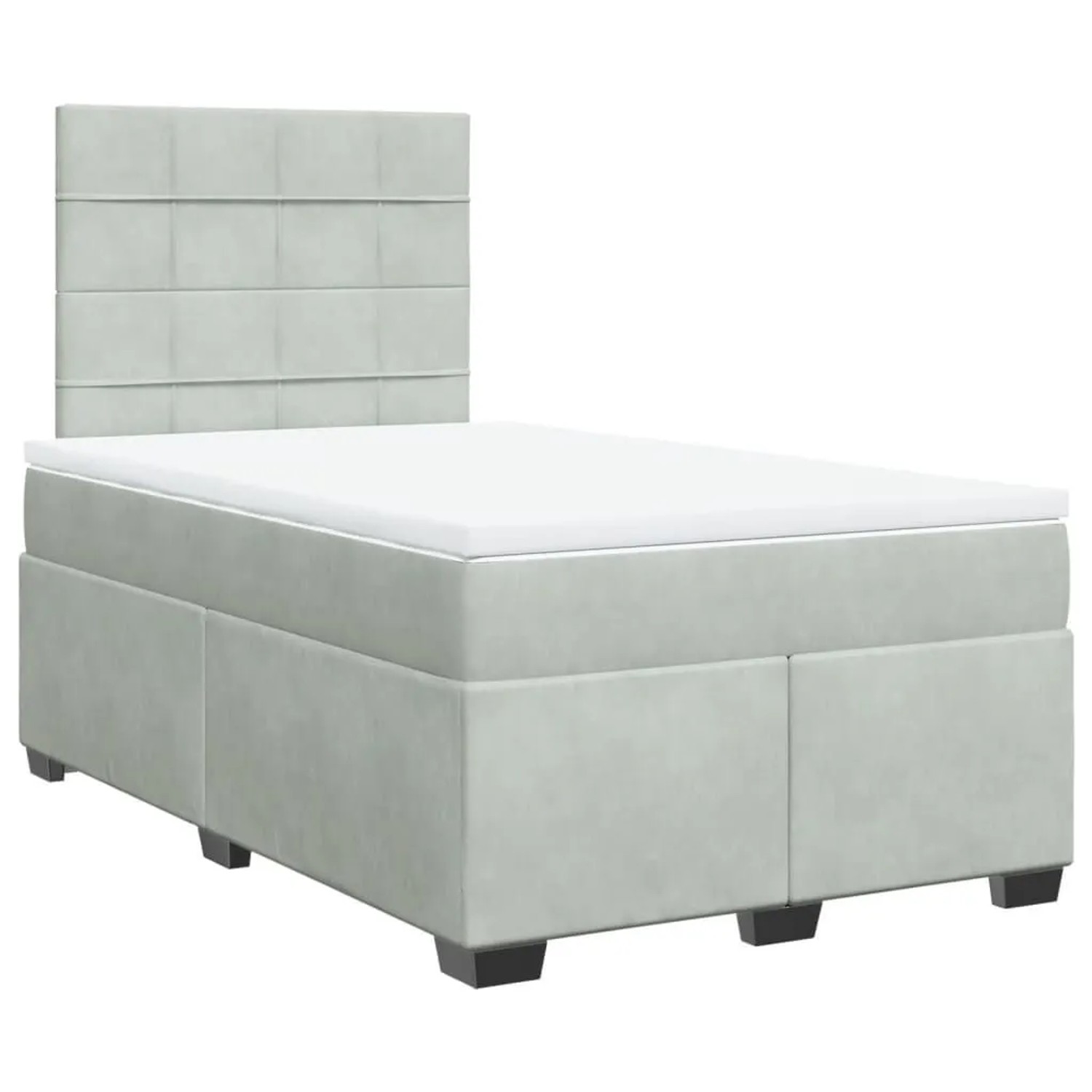 vidaXL Boxspringbett mit Matratze Hellgrau 120x200 cm Samt 3293182 günstig online kaufen