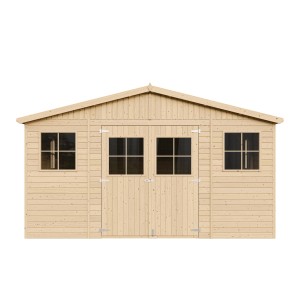Timbela Gartenhaus Holz M333+M333G 19,77 m² Fenstern und Boden
