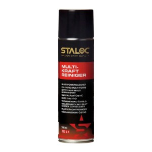 Staloc Multikraft-Reiniger Spray, 500ml, schwarze Dose mit rotem Etikett zur Metallreinigung.