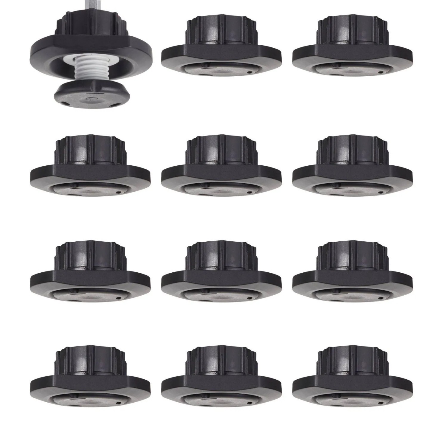 SOTECH 12 Stück Höhenversteller Ø30mm Topfbohrung Tragkraft 175 kg Schwarz