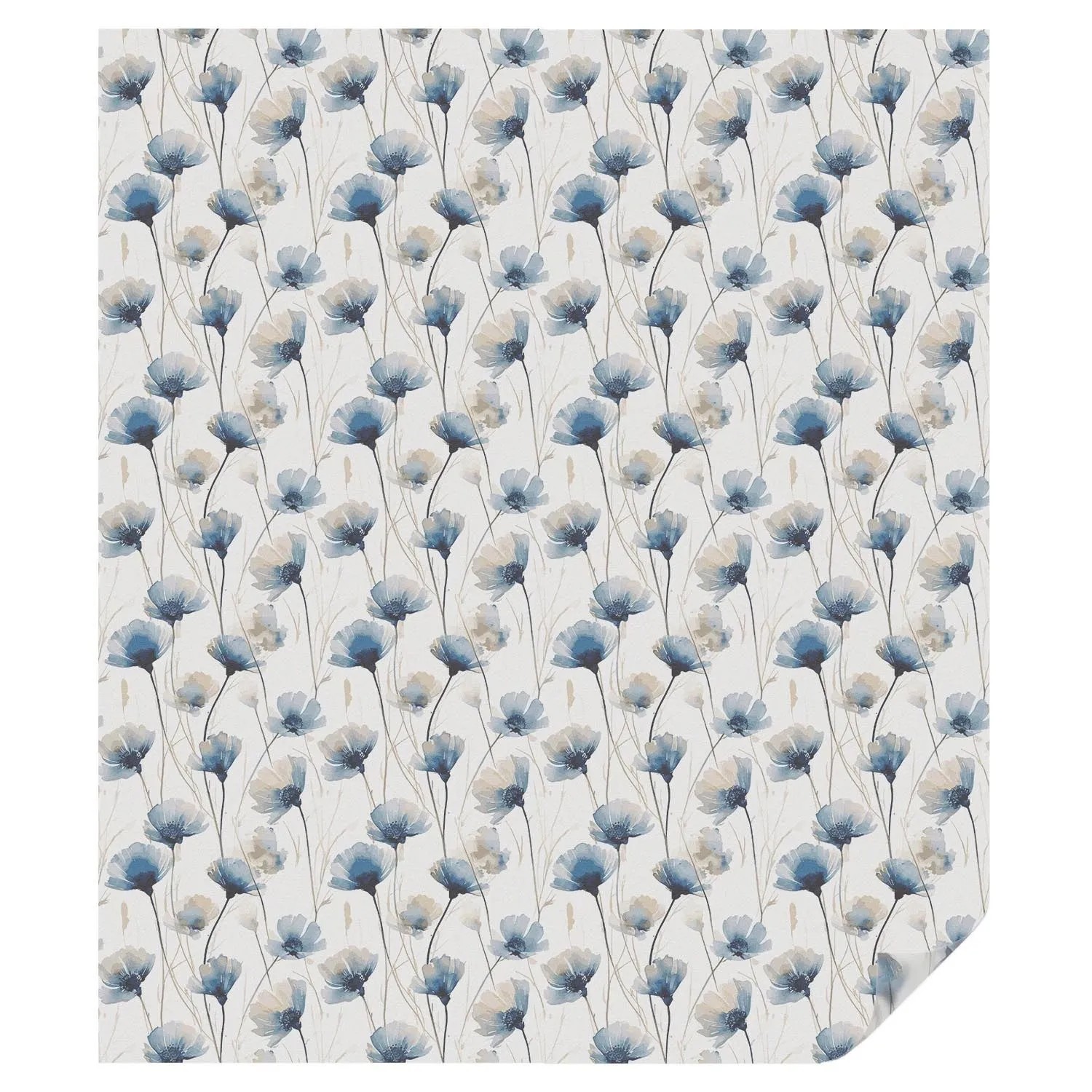 Tulup Fensterfolie Blaue Blumen Folie für Fenster Sichtschutz 100x116 cm We günstig online kaufen