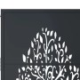 Anthrazit Gartentor mit Baum-Design aus Stahl, 105x105 cm.
