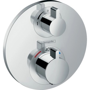 Hansgrohe Ecostat S Thermostat Unterputz Chrom für 1 Verbraucher mit zwei Drehreglern.