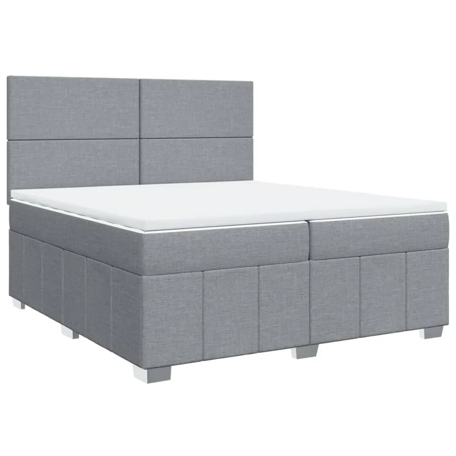 vidaXL Boxspringbett mit Matratze Hellgrau 200x200 cm Stoff 3291768 günstig online kaufen
