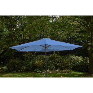 DELUKE Sonnenschirm THOMAS Ø 300cm 6 Streben Blau Polyester Gartenschirm Balkonschirm UV-Schutz
