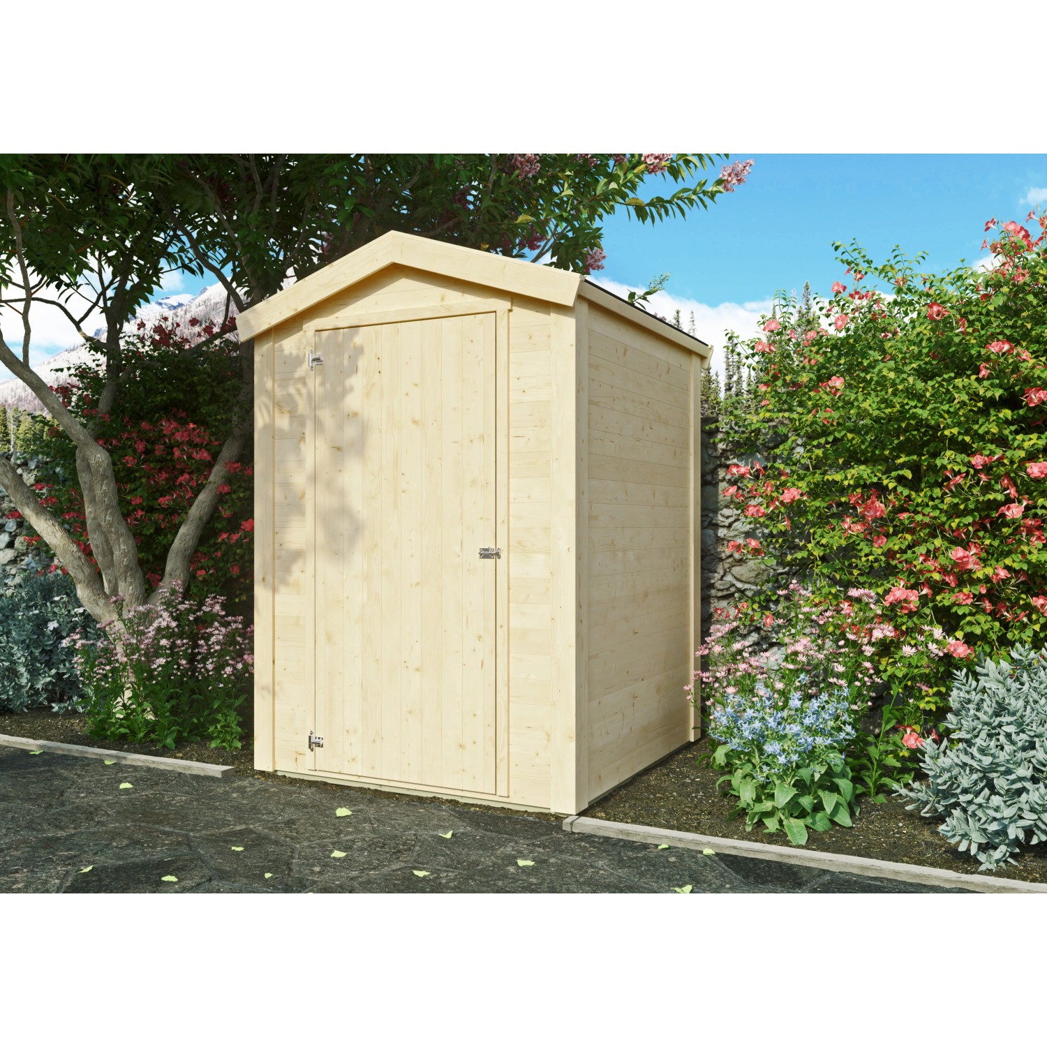 KiehnHolz Gerätehaus KH 16002 Natur Unbehandelt 135 cm x 132 cm
