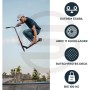Roter Sportisfaction Stuntscooter mit ABEC11 Kugellager bei einem Stunt im Skatepark.