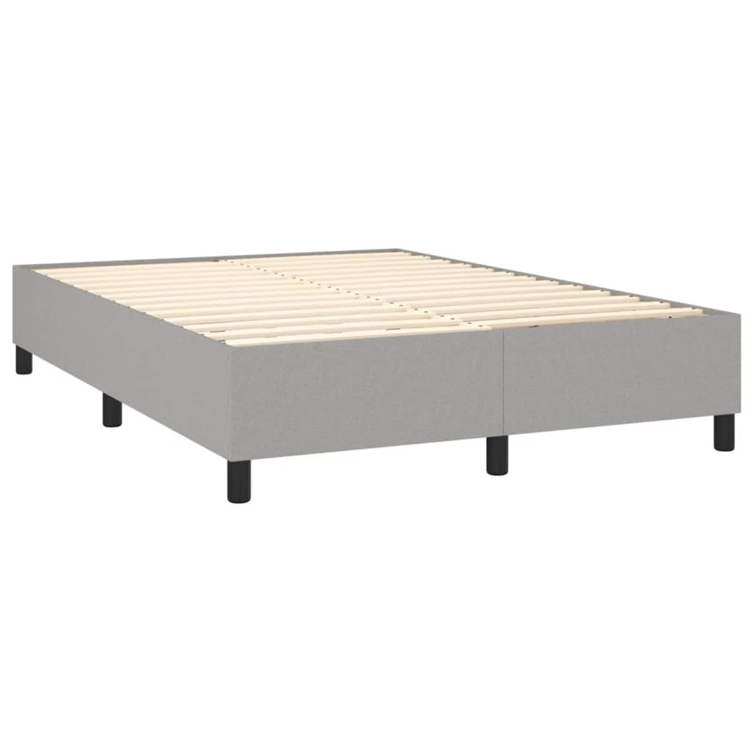 Helles Boxspringbett vidaXL, 140x190 cm, Stoffbezug, ohne Matratze.