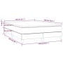 Dunkelbraunes vidaXL Boxspringbett 140x200 cm mit Matratze und Topper.