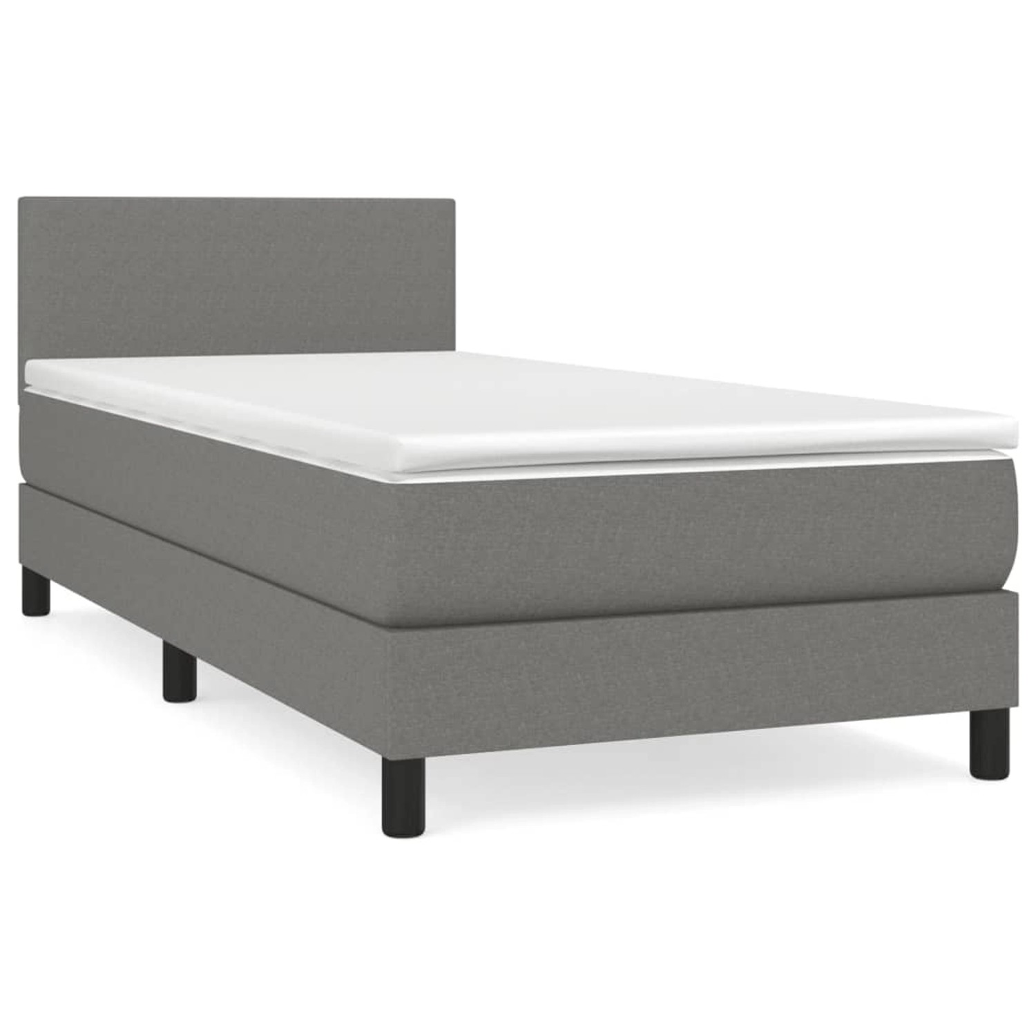 vidaXL Boxspringbett mit Matratze Dunkelgrau 100x200 cm Stoff 3139874 günstig online kaufen