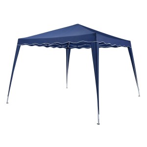 Blauer Juskys Faltpavillon Vivara 3x3 m mit Tragetasche. Ideal als Sonnenschutz im Garten.
