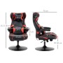 Vinsetto Gaming Stuhl mit Lautsprecher, schwarz-roter Esszimmerstuhl mit Wippfunktion und Höhenverstellung.