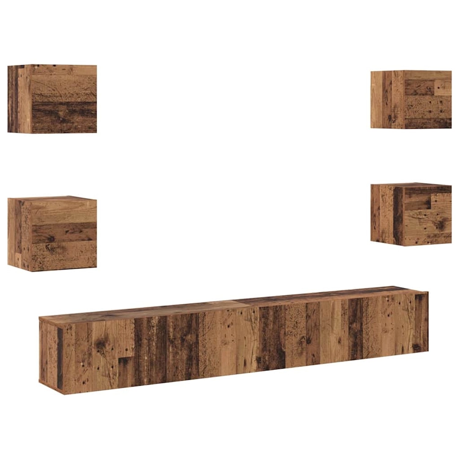vidaXL TV-Schrank-Set 6-Tlg Braun 200 x 30 x 30 cm Holzwerkstoff 3393456 günstig online kaufen
