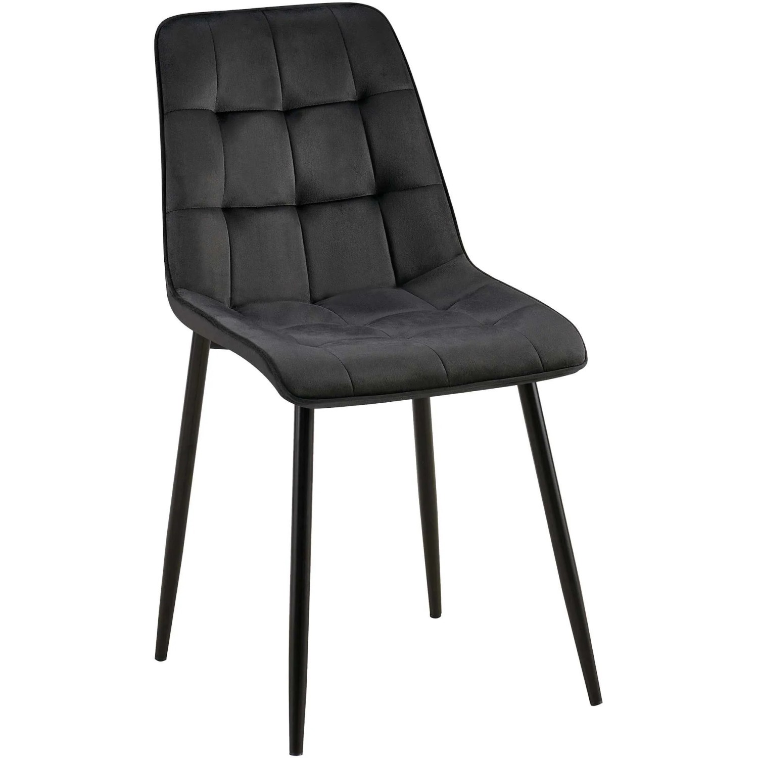 DELUKE Esszimmerstuhl DARID Samt Schwarz 47x61x89cm Essstühle Esszimmerstühle Küchenstühle Wohnzimmerstühle