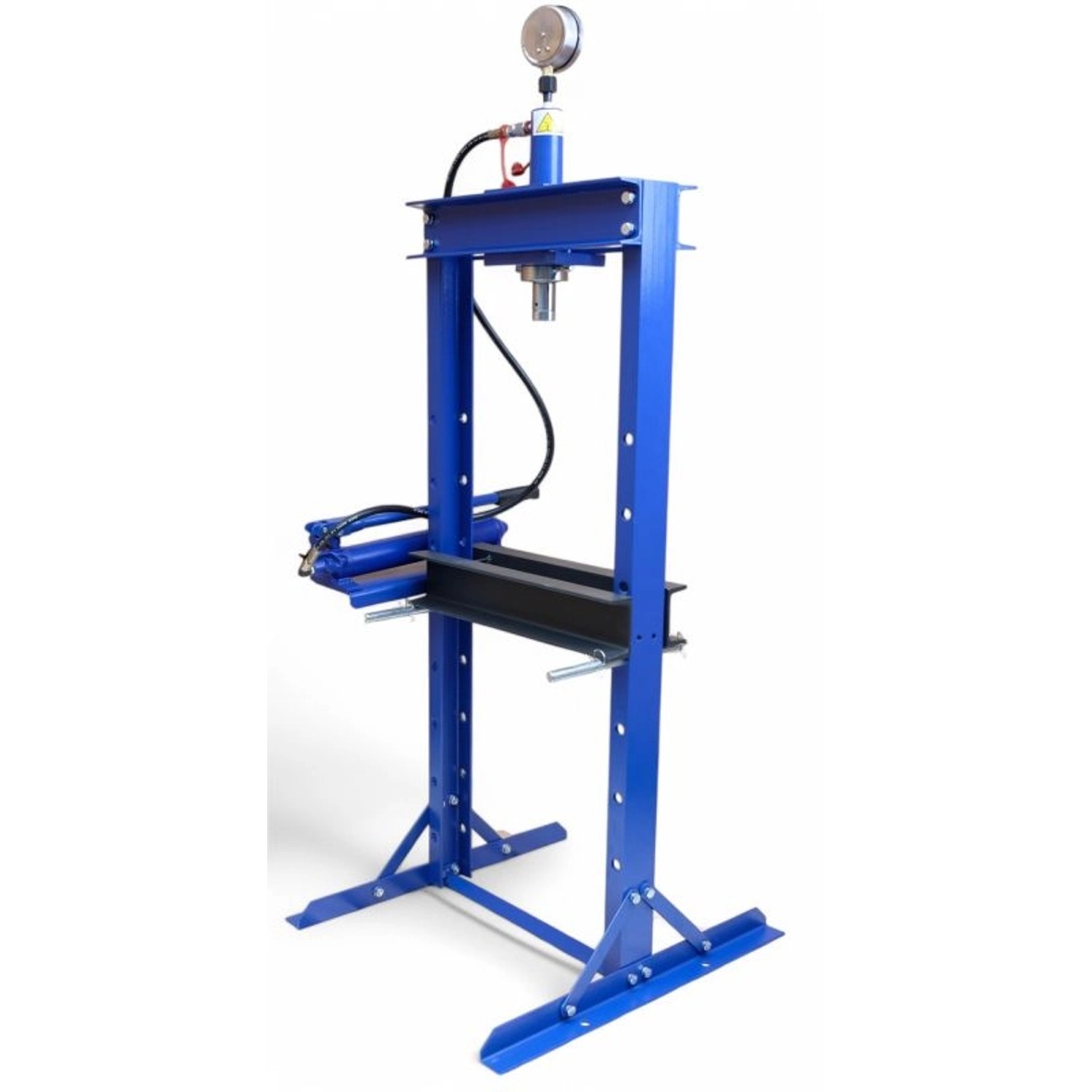 DeTec. Werkstattpresse 12 Tonnen Hydraulikpresse Manuell Industriepresse Handpumpe mit Manometer_4