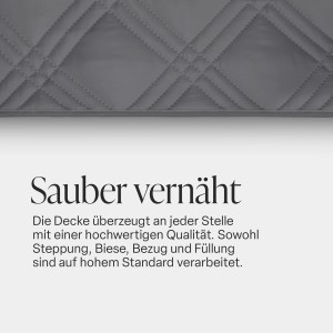 Detailaufnahme: Graue Bestlivings Tagesdecke mit Steppmuster, Kategorie: Decken & Überwürfe.
