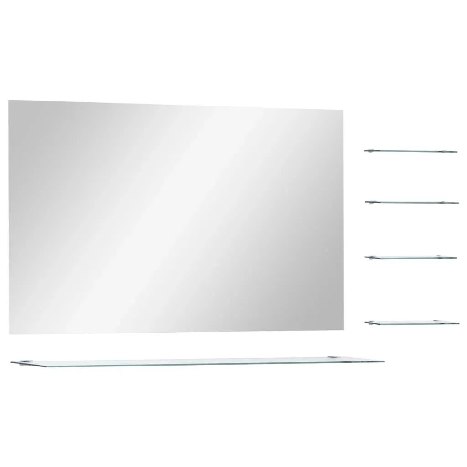 vidaXL Wandspiegel mit 5 Ablagen Silbern 100x60 cm 249446 günstig online kaufen