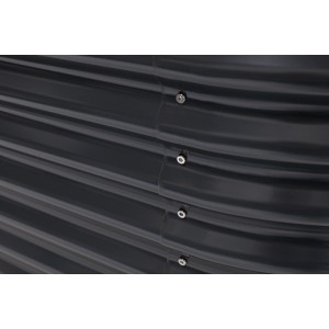 Detailansicht: Anthrazitfarbenes Westmann Hochbeet aus Metall, ovale Form, 160x80x82 cm.