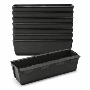BigDean 8er Set Paletten Blumenkästen Einsatz mit Hängesystem zum Einhängen 37cm Anthrazit Pflanzkasten für Europalette Balkonkasten Blumentopf