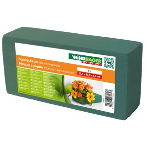 Windhager Steckschaum Nass, 22,5x10,5x6,5 cm, für Frischblumen und Gestecke.