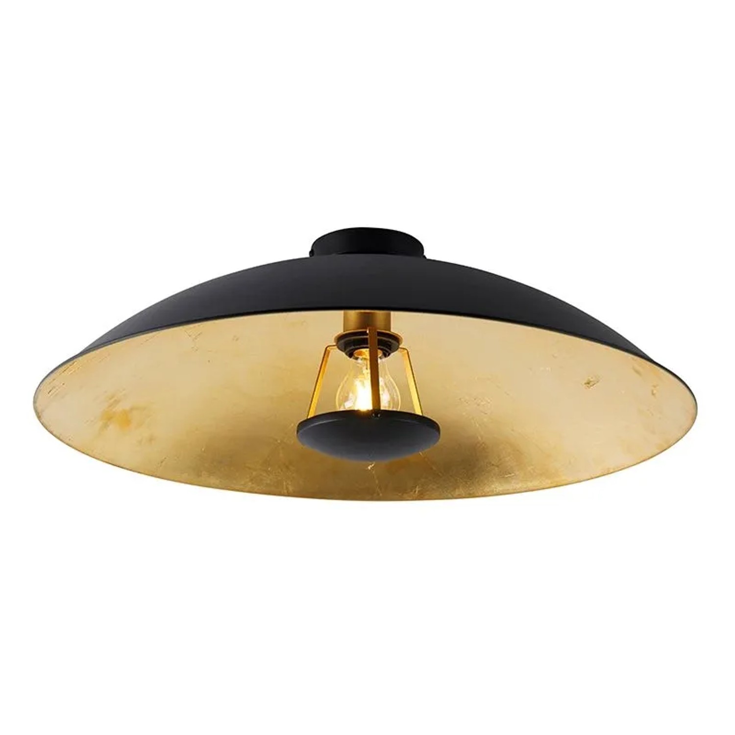 QAZQA Vintage Deckenleuchte Schwarz mit Gold 60 cm Emilienne Novo