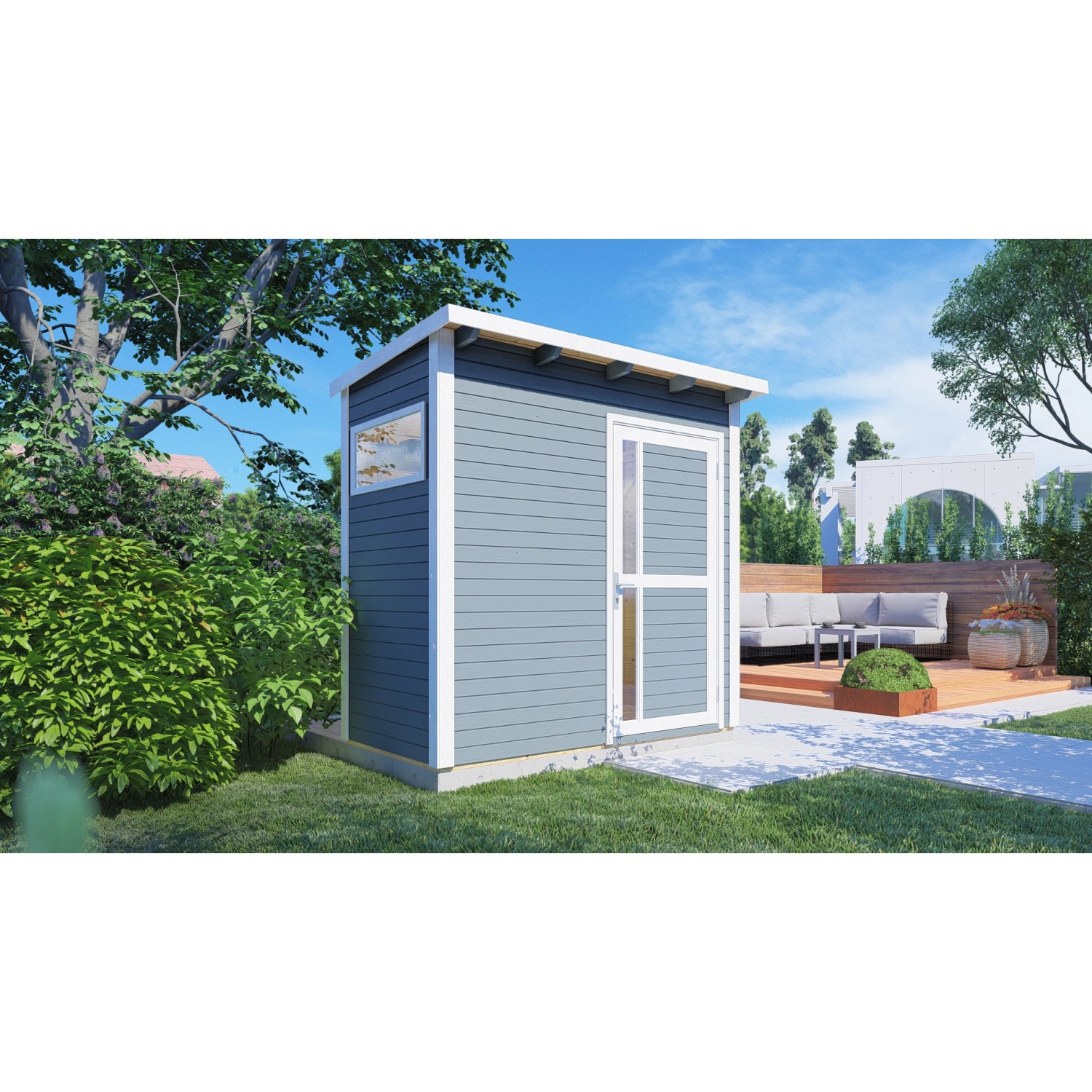 Bertilo Gartenhaus/Gerätehaus Pentus 1 Grau 115 cm x 234 cm FSC®