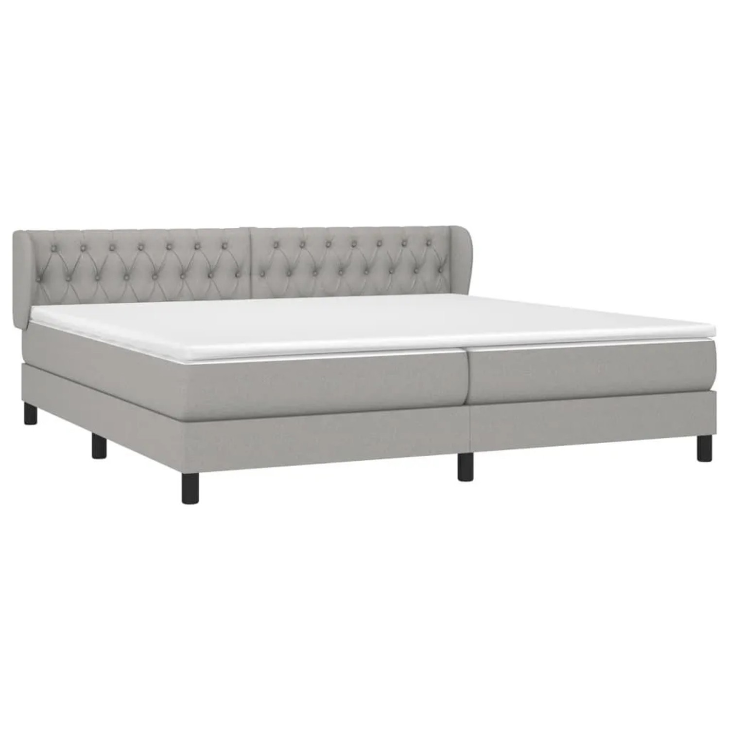 vidaXL Boxspringbett mit Matratze Hellgrau 200x200 cm Stoff 3126509